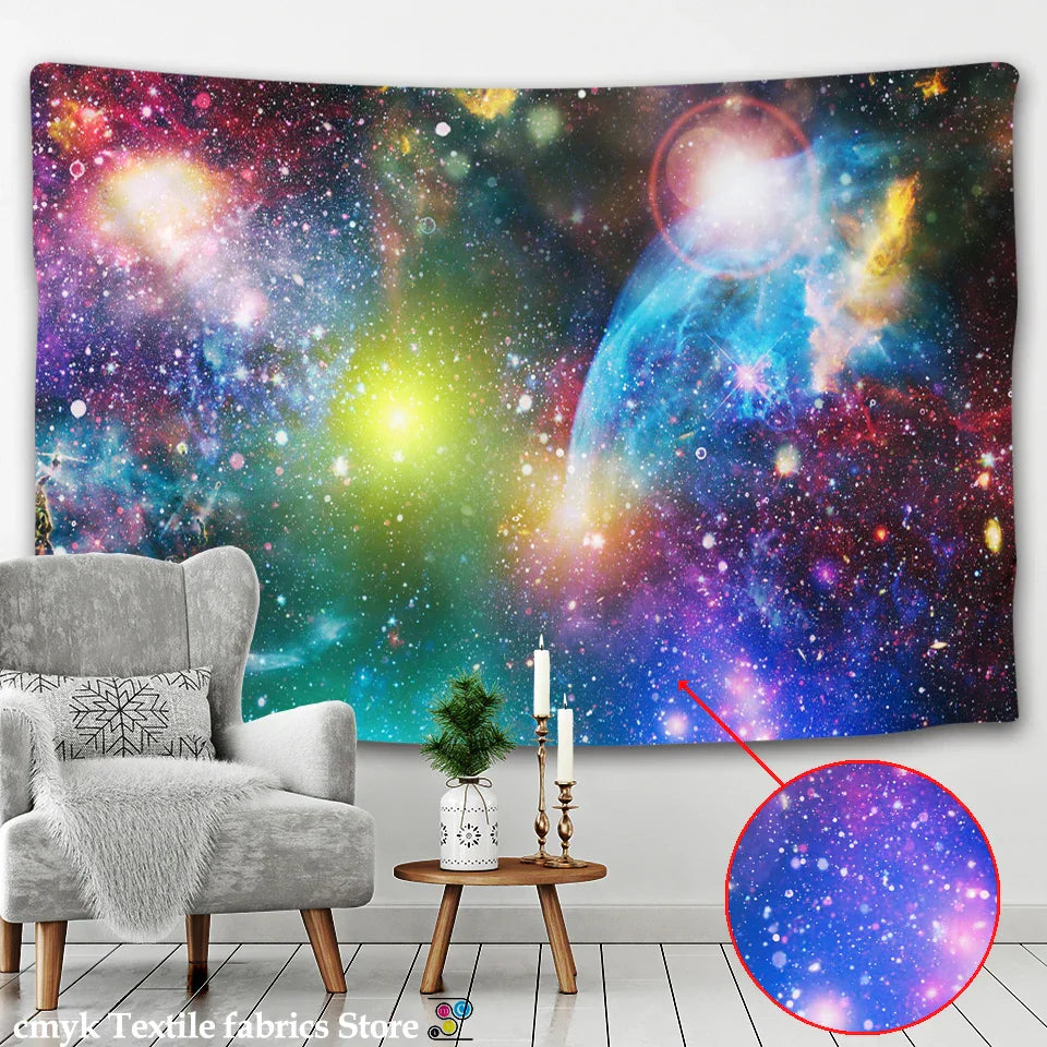 Decorbites™ Galaxy Tapisserie: Psychedelische Hippie-Heimdekoration & Wandbehänge