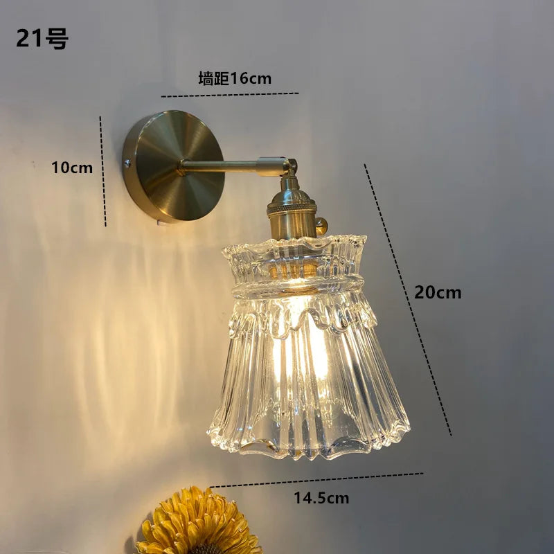 Decorbites™ LED-Wandleleuchte aus klarem Glas | Moderne Kupfer-Badspiegelleuchte Treppenlicht