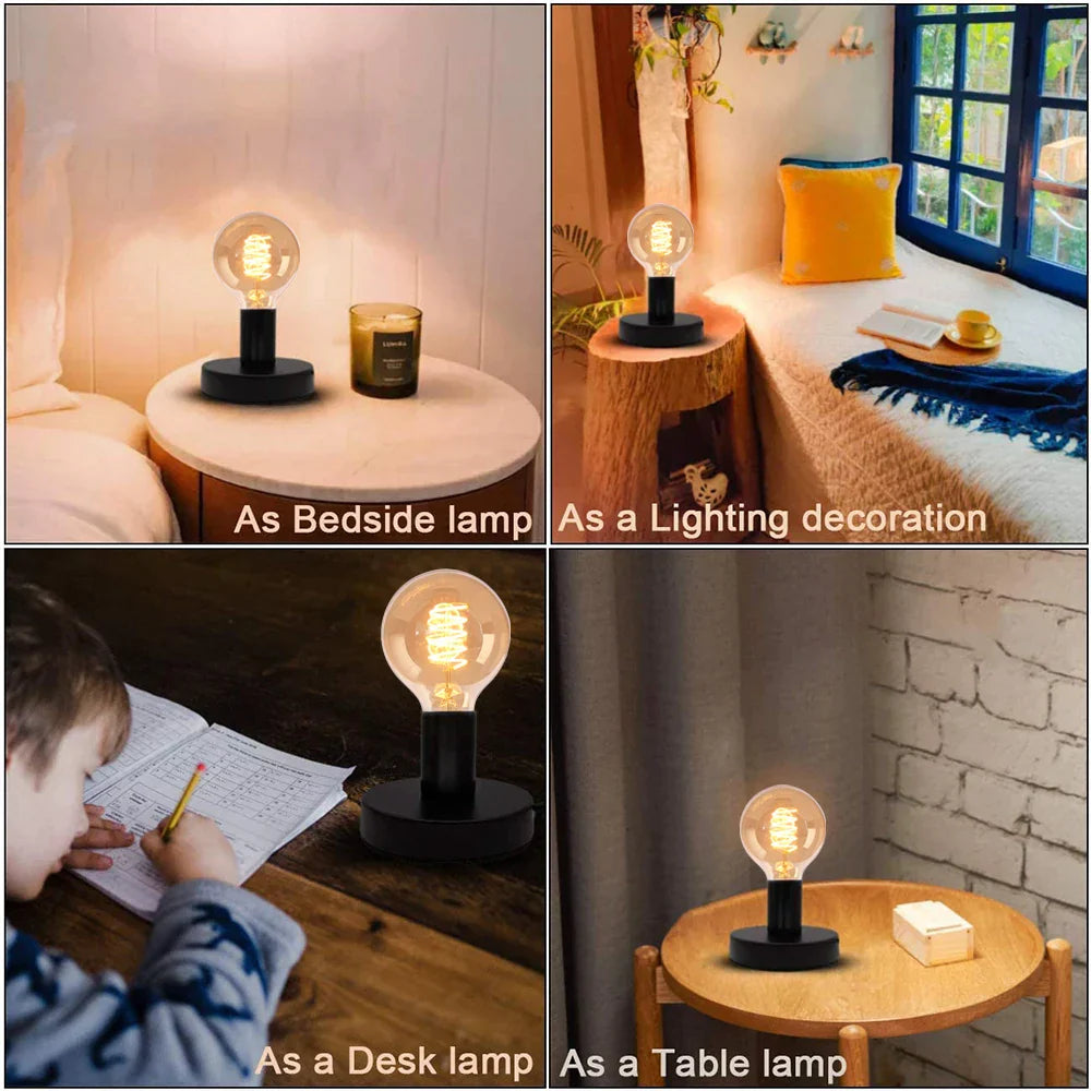 Decorbites™ Industrielle Vintage Metall Schreibtischlampe Basis mit E27/E26 Sockel - Nordischer Stil Edison Tischlampe Basis