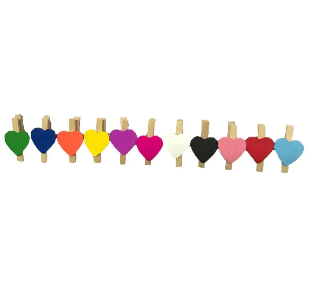 Decorbites™ 50er-Pack Romantische Herzförmige Holzclips für Heimdekoration und Partys