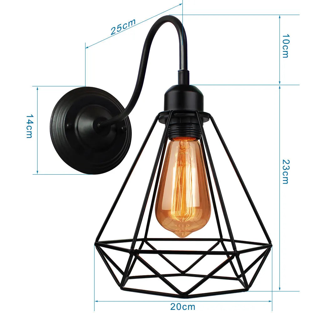 Decorbites™ Eisenkäfig-Wandlampe Vintage LED-Licht für Innenbeleuchtung