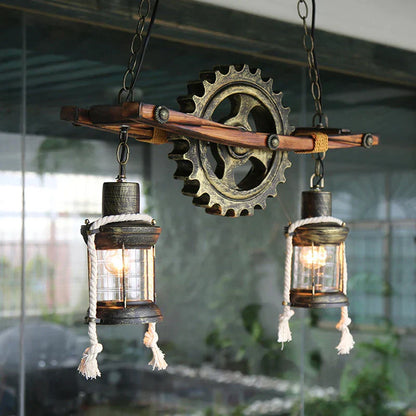 DecorBites™ Gear Industrial Chandelier Pendant Lamp for Cafe Bar Restaurant