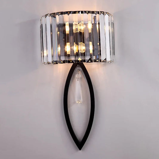 Decorbites™ Kristall-LED-Schwarz-Wandleuchte für Schlafzimmer, Wohnzimmer und Gang