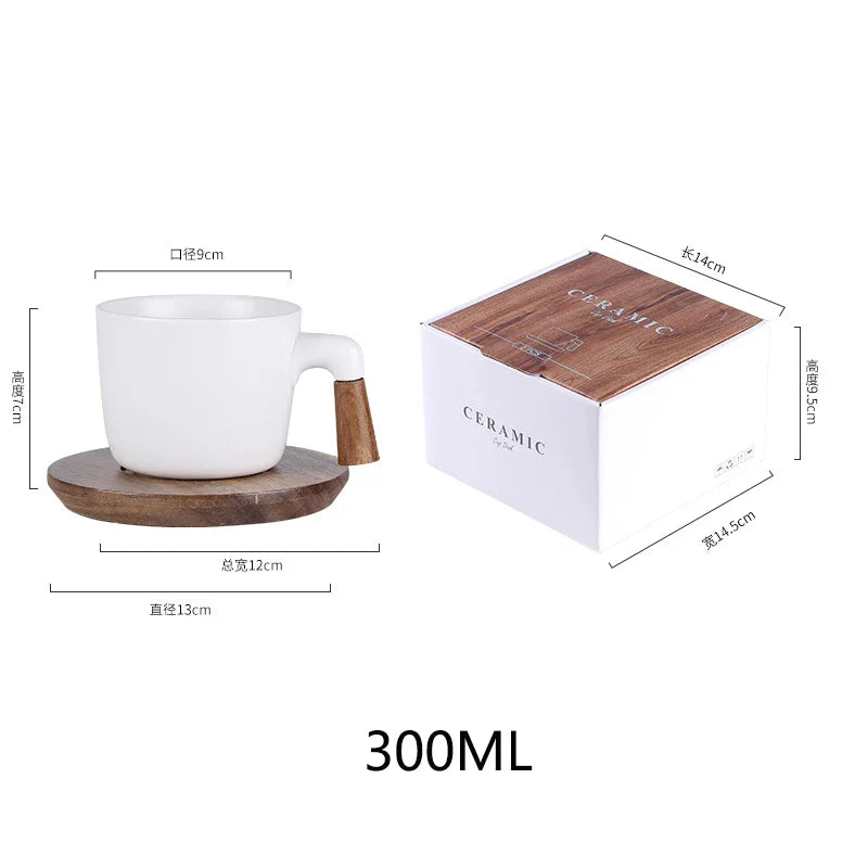 Decorbites™ Japanischer Stil Keramik-Teekanne-Set mit Holzgriff | Hitzebeständiges Borosilikatglas