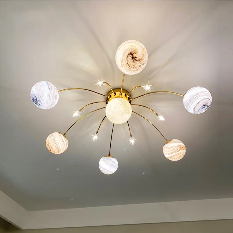 Decorbites™ Glasballen-Planet-Lüster für Kinderzimmer und Wohnzimmer