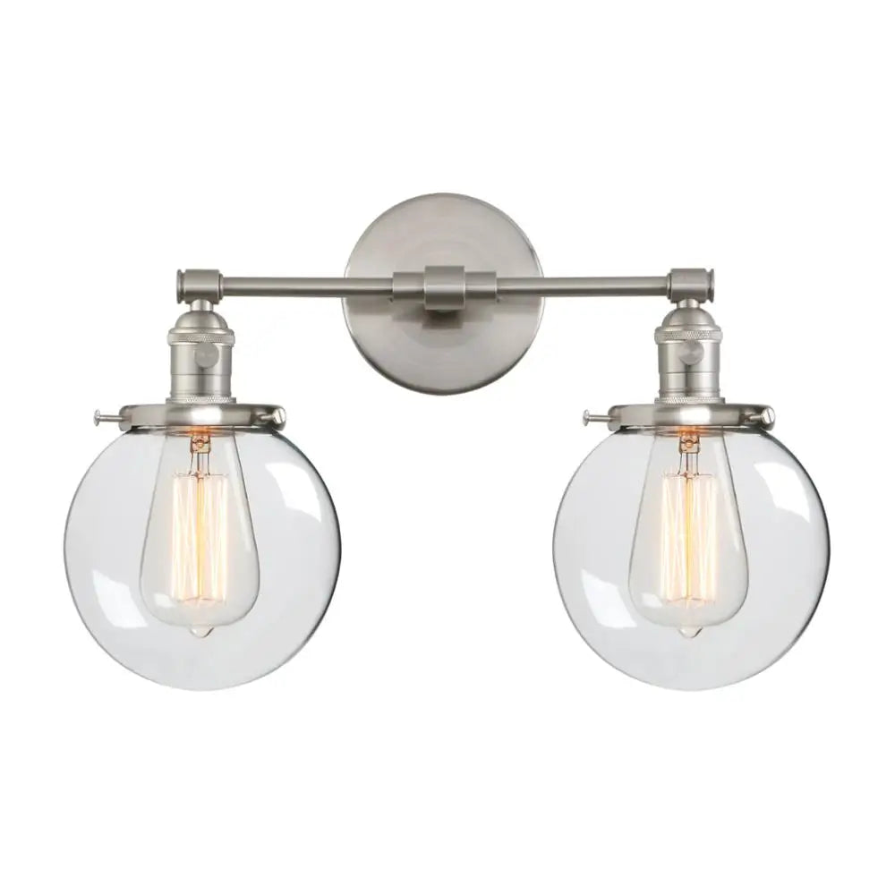 DecorBites™ Glass Ball Globe Wall Light for Retro Home Decor - Double Heads E27 Sconce