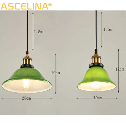 Decorbites™ Grünes Glas-Hängelampe: Nostalgische industrielle LED-Edison-Hängeleuchte für Restaurant & Café