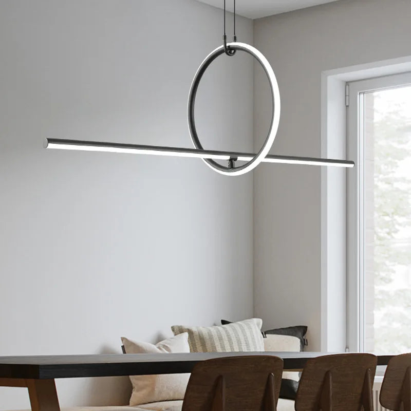 DecorBites™ Geometric LED Pendant Light - Modern Minimalist Hanging Lamp for Home Decor