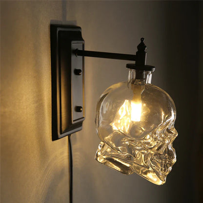 Decorbites™ Glas-Schädel-Wandleuchte: Nordisch-industrielle Vintage-LED-Wandleuchte für Wohnzimmer & Schlafzimmer.