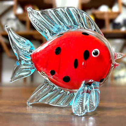 DecorBites™ Crystal Glass Tropical Fish Figurines | Hand Blown Modern Home Decor