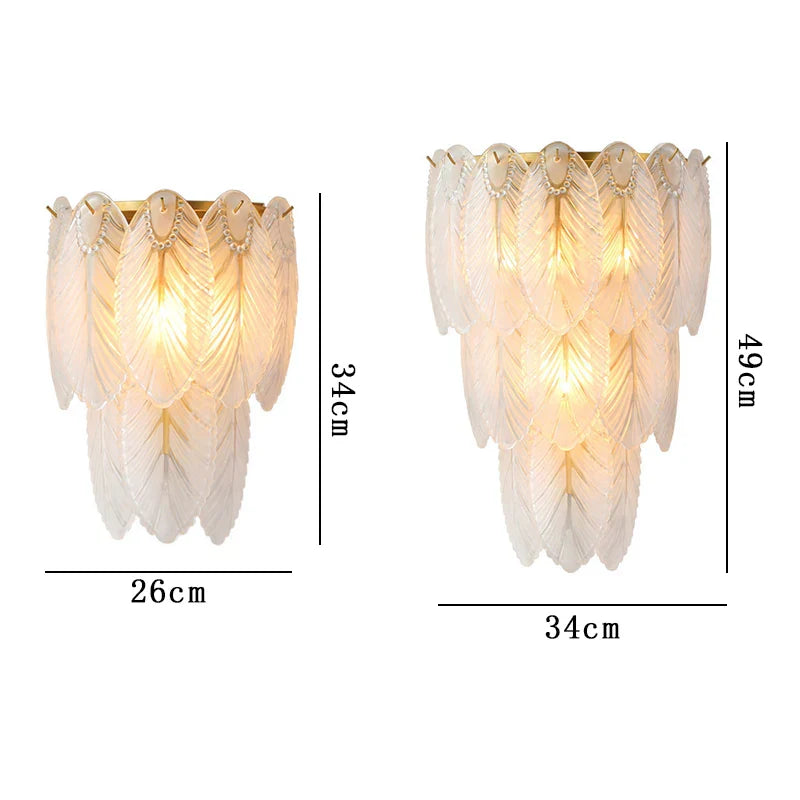 DecorBites™ Crystal Feather Wall Lamp: Modern Luxury for Bedroom, Living Room & Restaurant