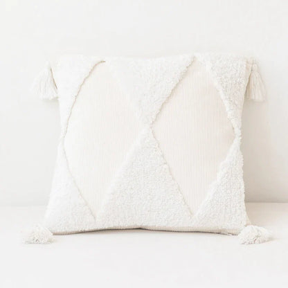 DecorBites™ Diamond Tassel Cushion Cover 45x45cm White Yellow Green Handmade Sofa Bed