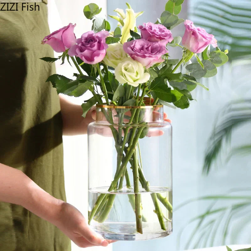 Gold Glass Hydroponic Vase