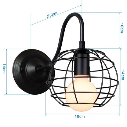 Decorbites™ Eisenkäfig-Wandlampe Vintage LED-Licht für Innenbeleuchtung