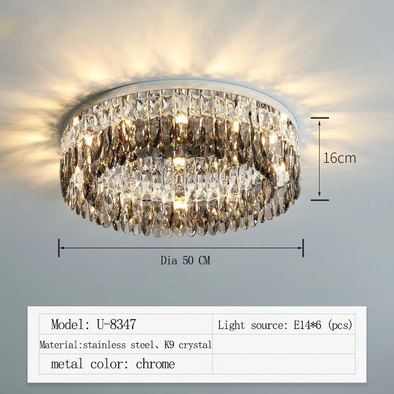 Decorbites™ Kristall-Chrom-Deckenleuchte – Einfache Moderne Nordische Beleuchtung für Wohnzimmer, Esszimmer und Schlafzimmer