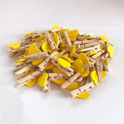 Decorbites™ 50er-Pack Romantische Herzförmige Holzclips für Heimdekoration und Partys
