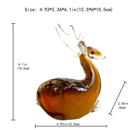 Decorbites™ Handgeblasene Glasfigur Sika-Hirsch - Süße Wohnraumdekoration oder Geschenk