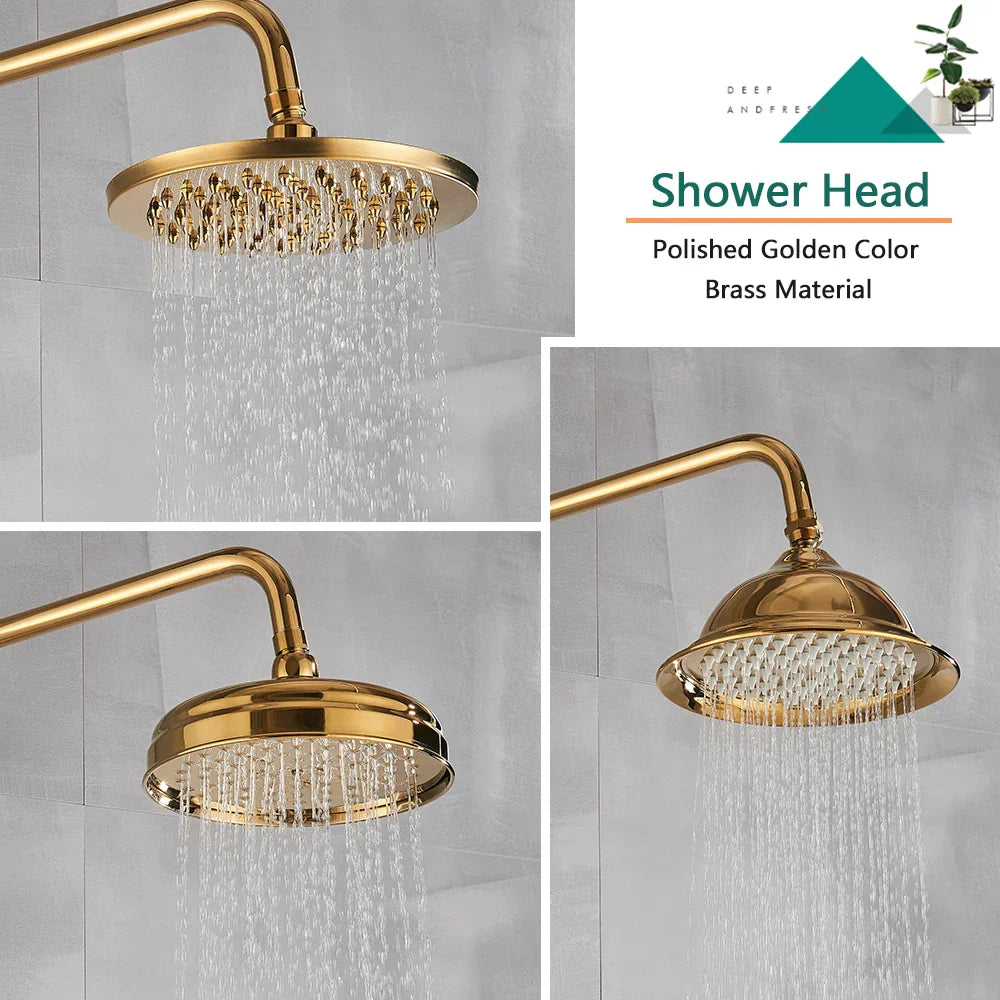 Gold Brass Tub Faucet Set
