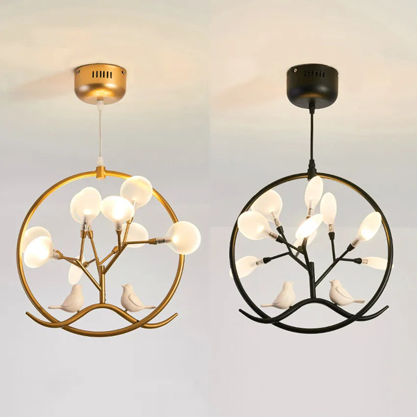 Gold Glass Nordic Chandelier