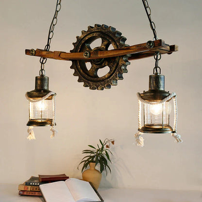 DecorBites™ Gear Industrial Chandelier Pendant Lamp for Cafe Bar Restaurant