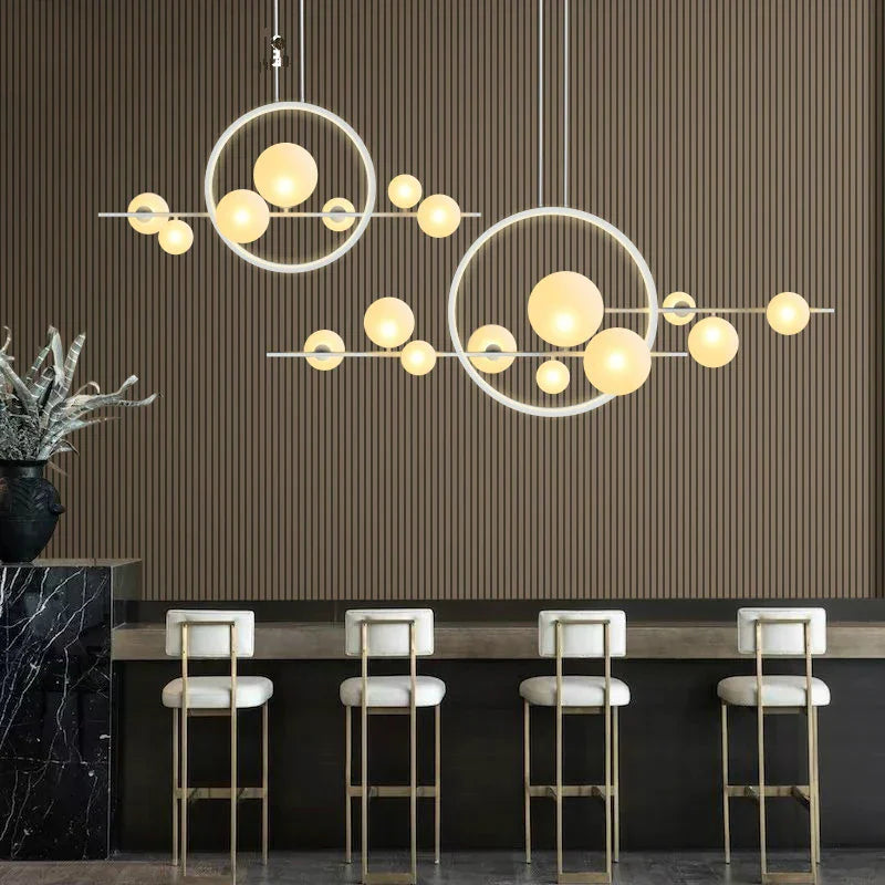 DecorBites™ Glass Ball LED Chandelier for Home Decor and Interior Lighting