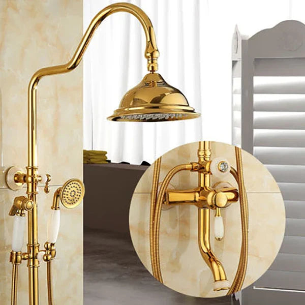 Gold Brass Shower Set