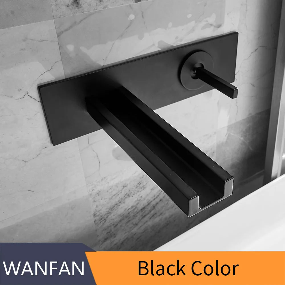 Decorbites™ Zweihand-Wandmontiertes Messing-Waschbeckenarmatur Silberner Mischbatterie