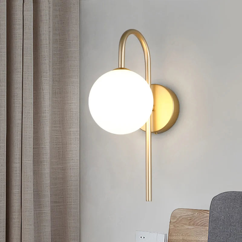 Decorbites™ Glas-Kugeln-LED-Wandleuchte für elegante Beleuchtung im Wohnzimmer, Schlafzimmer, Hotel und Treppenhaus