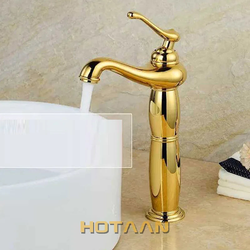 Gold Tall Basin Faucet