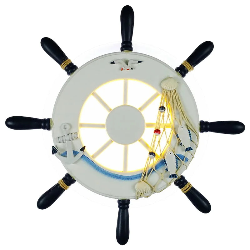 Decorbites™ Kinder-LED-Schiffssteuerrad-Wandleuchte - Mittelmeer-Dekor Ozeanthema