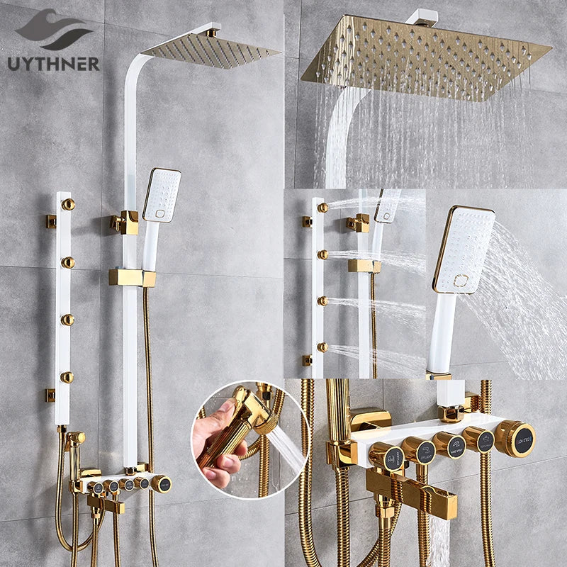Decorbites™ 5-Funktions-Duscharmatur-Set mit Regendusche, Handbrause und Badewannenarmatur