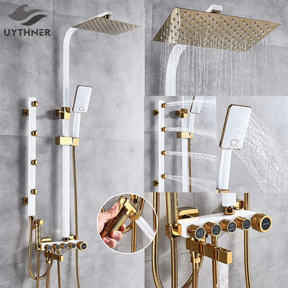 Decorbites™ 5-Funktions-Duscharmatur-Set mit Regendusche, Handbrause und Badewannenarmatur