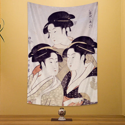 Decorbites™ Geisha Kanagawa-Druck Wandbehang für bohemian Heimdekoration & Yogamatte