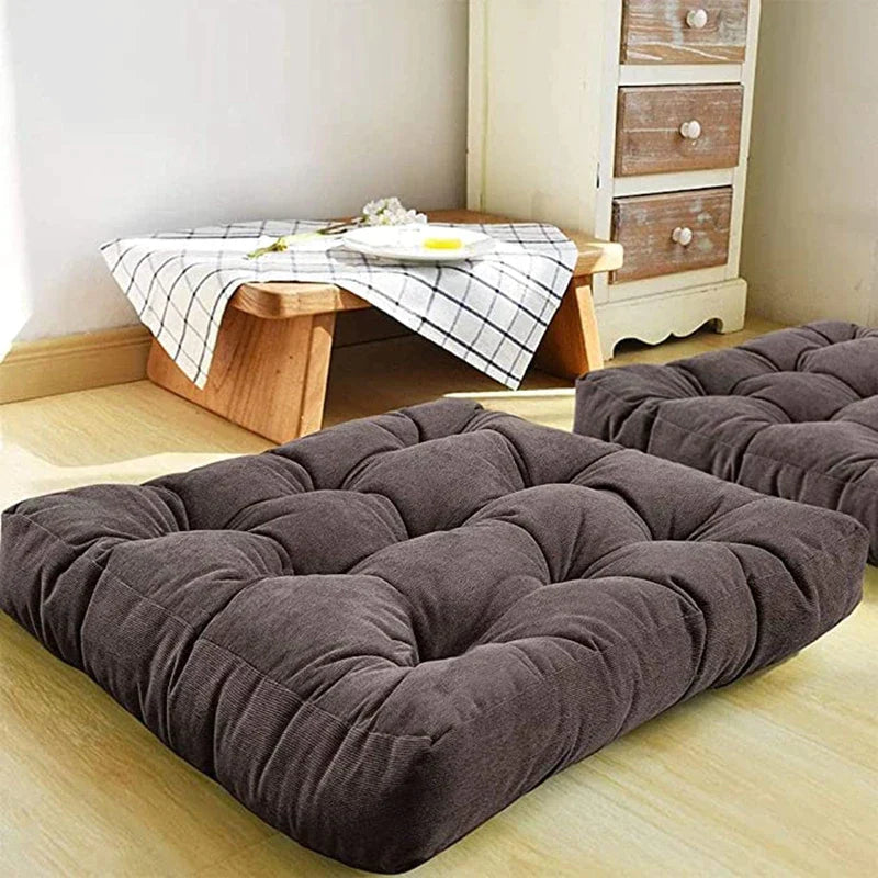 DecorBites™ Corduroy Floor Seat Cushion for Yoga Meditation & Relaxation