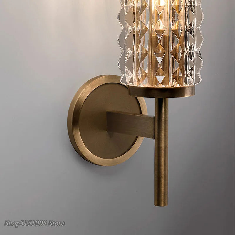 DecorBites™ Crystal Copper Wall Sconce: Modern Luxury LED Lighting for Living Room, Bathroom, Mirror