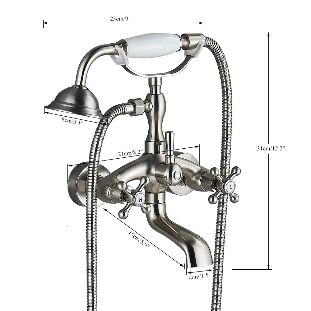 Decorbites™ Zweihandgriff Luxus-Badewannenarmatur mit Handbrause-Mischer