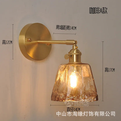 Decorbites™ Japanische Kupferglas-Wandleuchten Moderne LED-Wandleuchte für Schlafzimmer Treppenhaus Spiegel