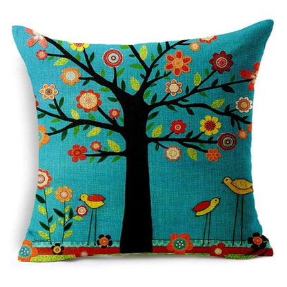 DecorBites™ Green Leaves Decorative Throw Pillowcase 45*45cm for Sofa Home Decor
