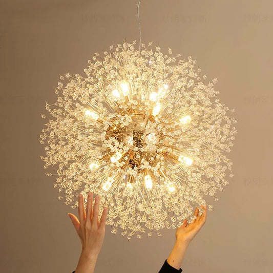 Modern Dandelion Starburst Pendant Light In Chrome