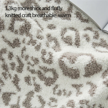 Decorbites™ Kuscheliges Leopard-Muster-Gestricktes Decke - Winter Kunstpelz-Mikrofaser-Wurfdecke