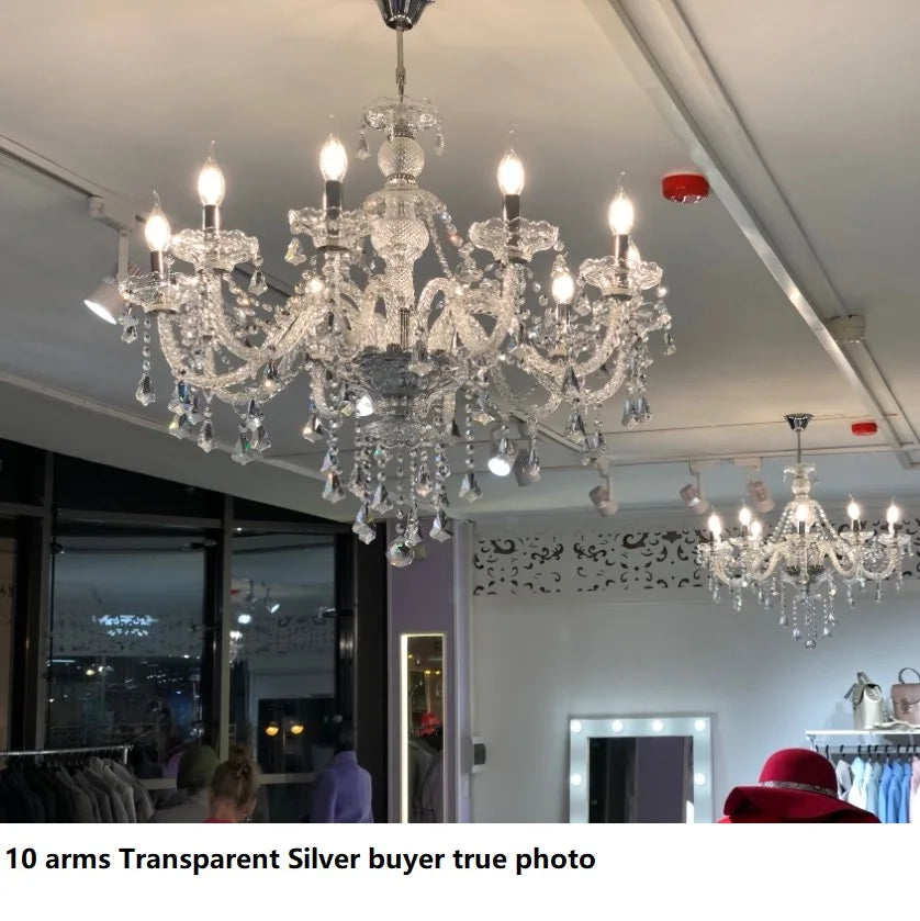 Decorbites™ Kristall-LED-Kronleuchter Gold/Silber K9 6/8/10/15/18 Arme Wohnzimmerbeleuchtung