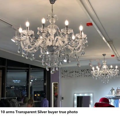Decorbites™ Kristall-LED-Kronleuchter Gold/Silber K9 6/8/10/15/18 Arme Wohnzimmerbeleuchtung
