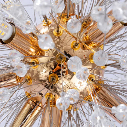 Decorbites™ Kristallstern-LED-Kronleuchter – Art-Deco-Löwenzahn-Hängeleuchte für die Wohnraumausstattung