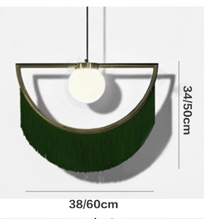 Decorbites™ Bunte Quasten-Glasball-Hängeleuchte für Boho-Minimalistischen Stil im Schlafzimmer & Restaurant