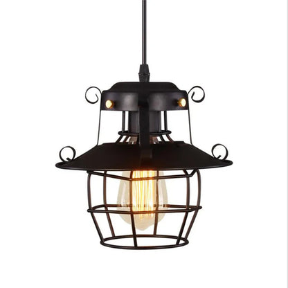 Decorbites™ Industrielles Nordisches Käfig-Pendant-Licht, Schwarzes Eisen Retro-Loft-Hängeleuchte