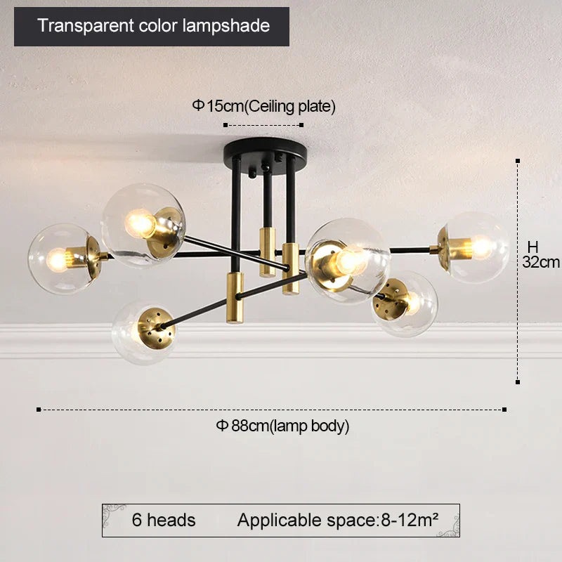 Decorbites™ Schwarz & Gold LED Runder Ball-Lüster - Elegante Beleuchtung für Zuhause