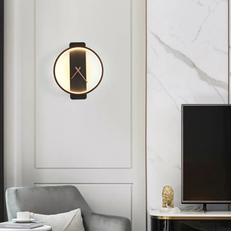 Decorbites™ LED-Wandlampe Wanduhr Modernes Design Nordisch Luxuriös Einfach Für Hotel Nachttisch