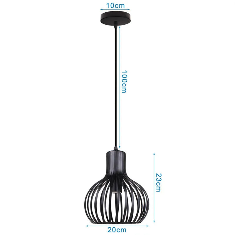 Black Retro Cage Pendant Light