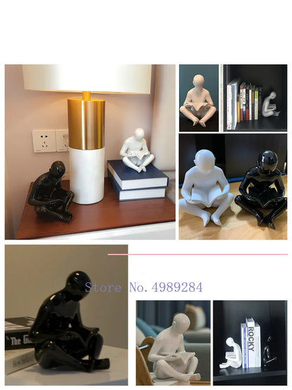 Decorbites™ Kreative Keramik-Skulptur für moderne Desktop-Bücherregal-Dekoration und Heimhandwerksdekoration