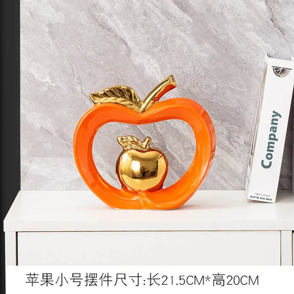 Decorbites™ Vergoldete Keramik-Apfel-Aufbewahrungsbox für Heimdekoration und Organisation